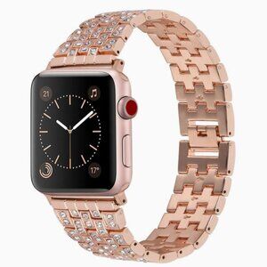 Rosegold Crystal Rhinestone Sparkling Band For Apple Watch All Series